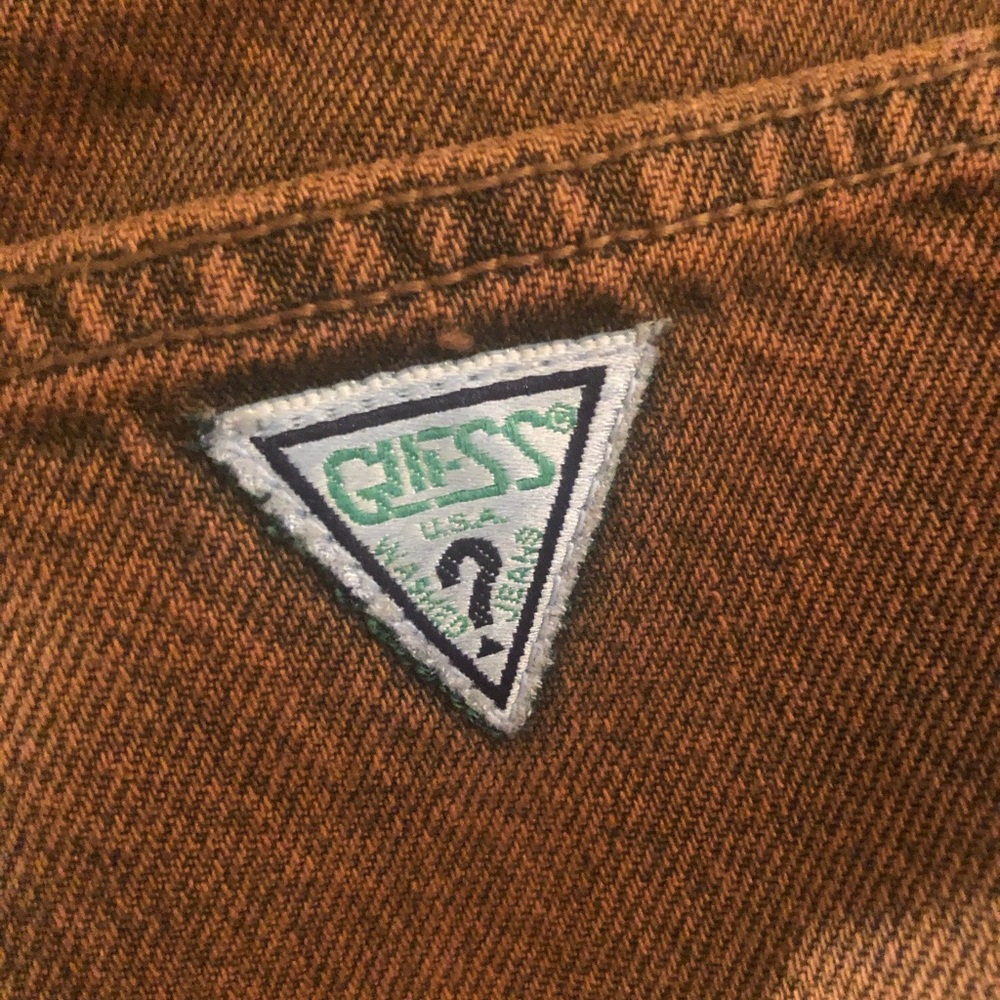 Guess orange acid wash jeans
